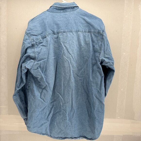 Vintage Port Company Boulder Model Railroad Club Denim Button Down Shirt Mens M - Picture 3 of 5